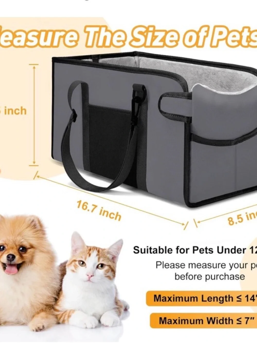 Dog Car Seat Booster - Tan Pet Travel Booster Seat